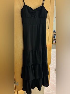 American Eagle Outfitters Black Smocked Maxi Dress